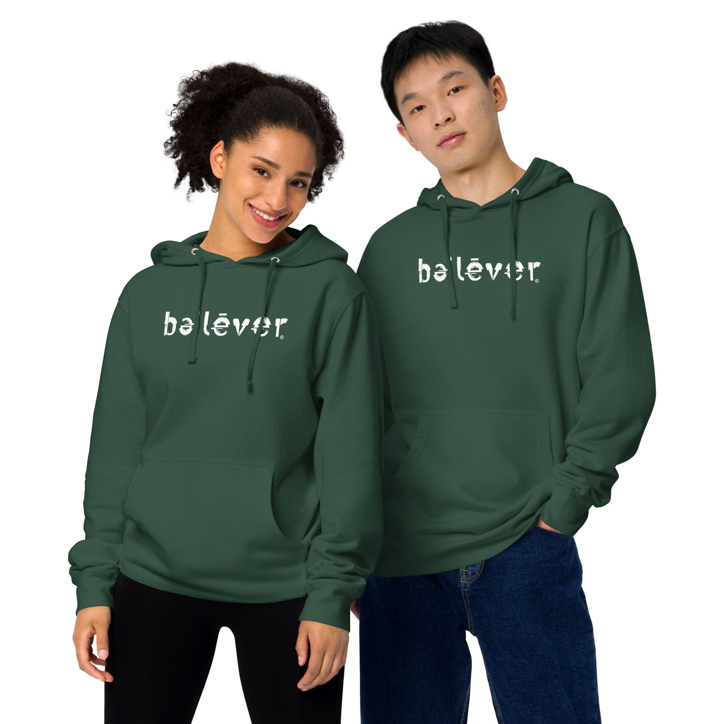 Hoodie - believer - White Design