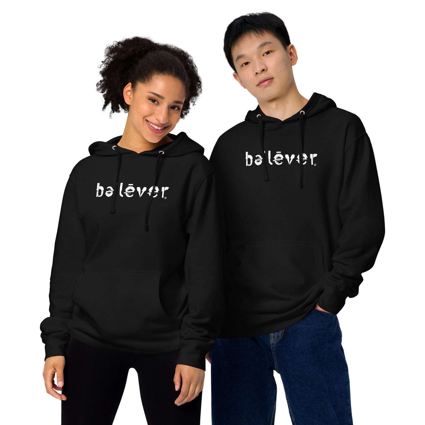 Hoodie - believer - White Design