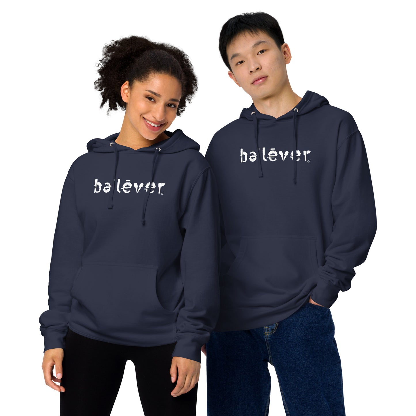 Hoodie - believer - White Design