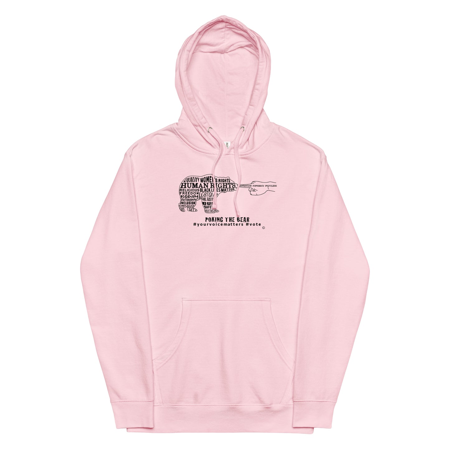 Hoodie - Poking the Bear - Black Design with Hashtags