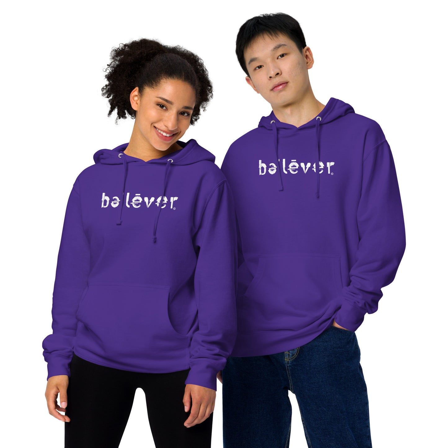 Hoodie - believer - White Design