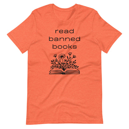 Short Sleeve T-Shirt - Read Banned Books - Book & Floral Design