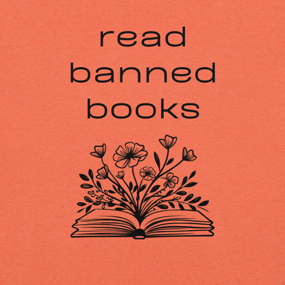 Short Sleeve T-Shirt - Read Banned Books - Book & Floral Design