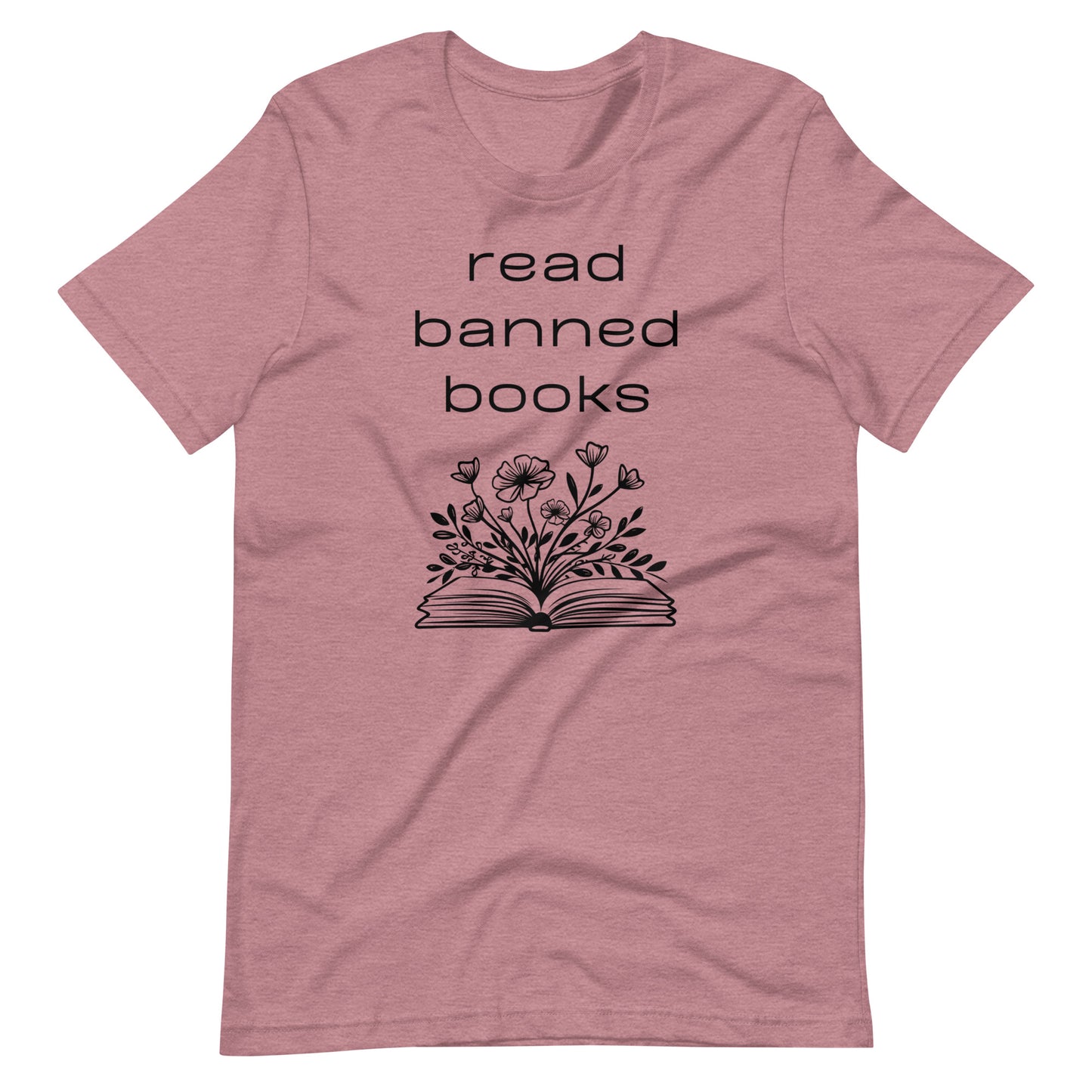 Short Sleeve T-Shirt - Read Banned Books - Book & Floral Design