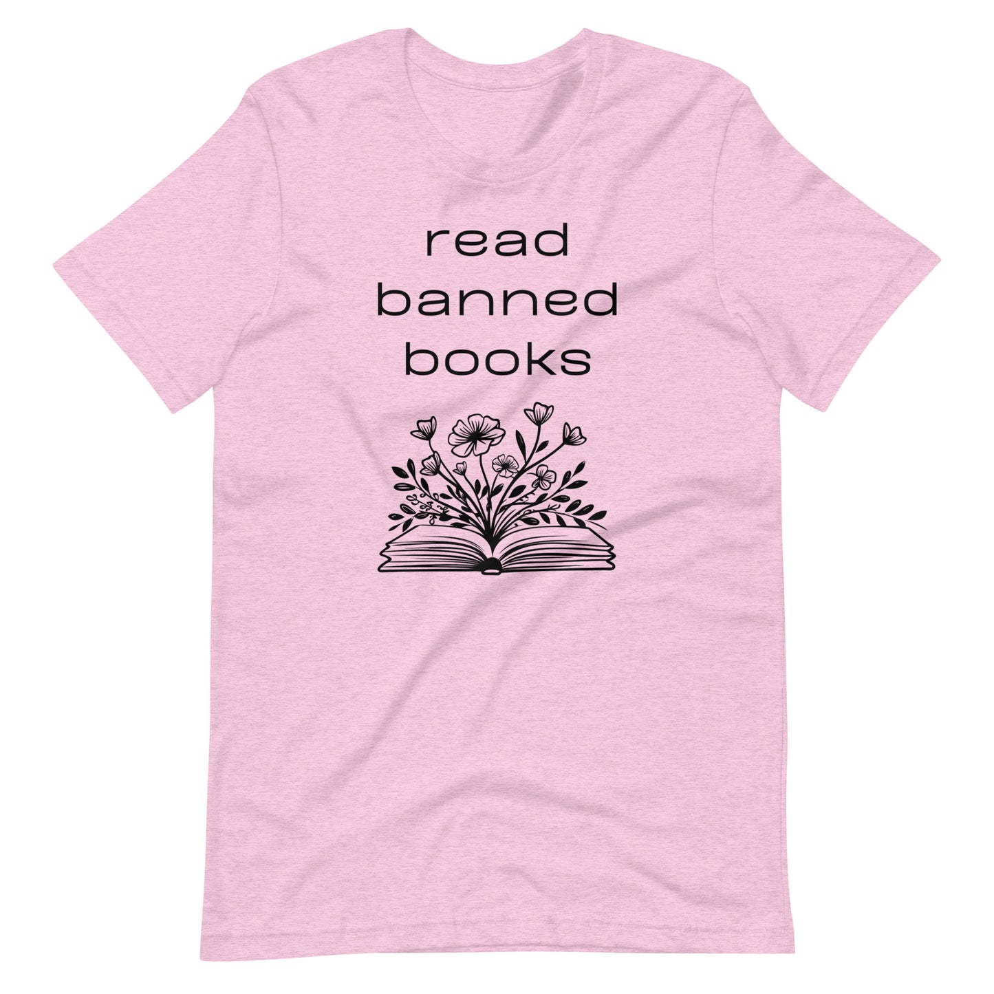 Short Sleeve T-Shirt - Read Banned Books - Book & Floral Design