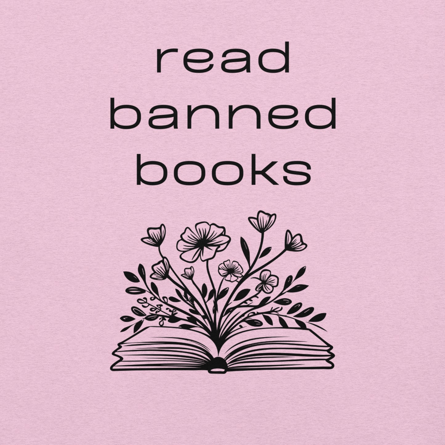 Short Sleeve T-Shirt - Read Banned Books - Book & Floral Design