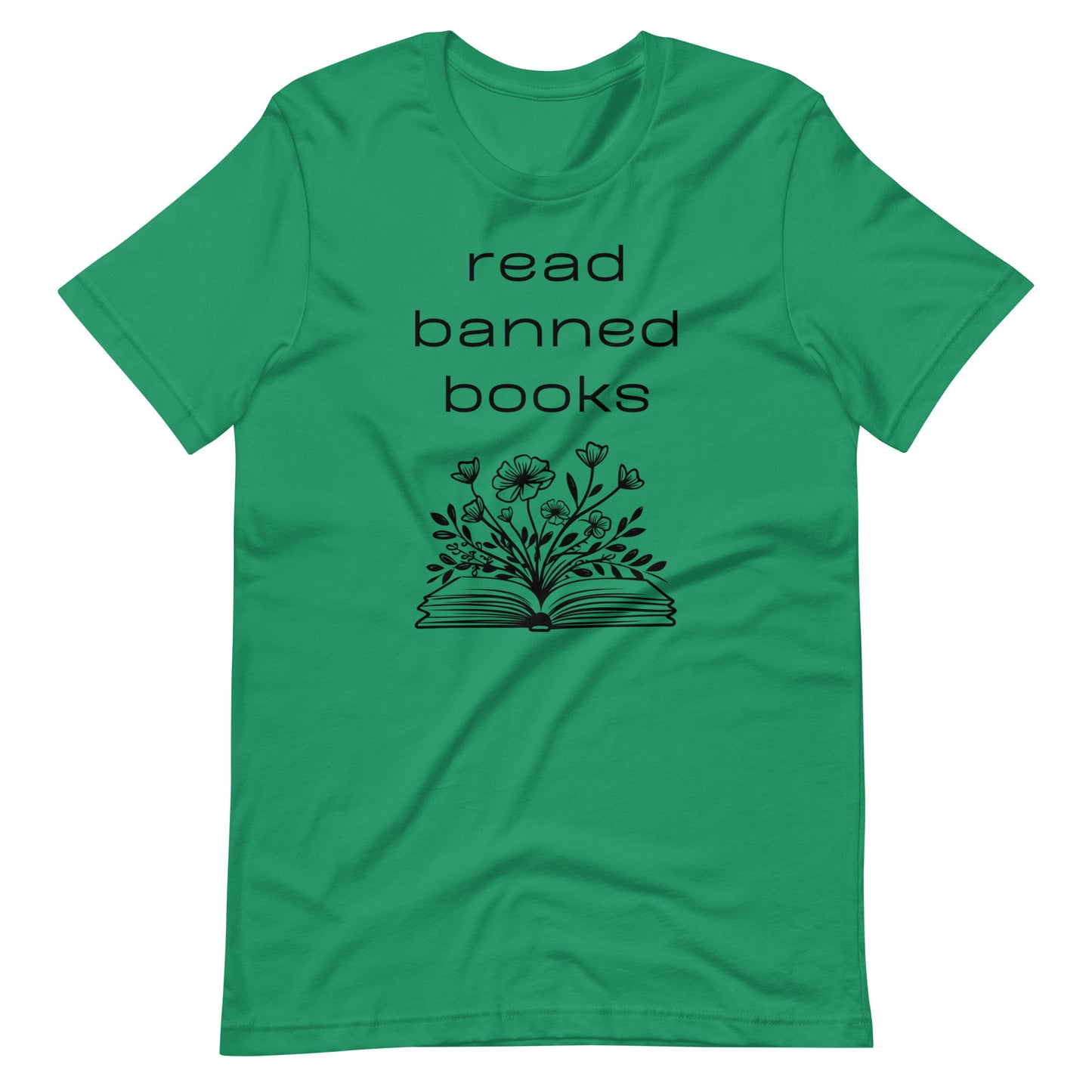 Short Sleeve T-Shirt - Read Banned Books - Book & Floral Design