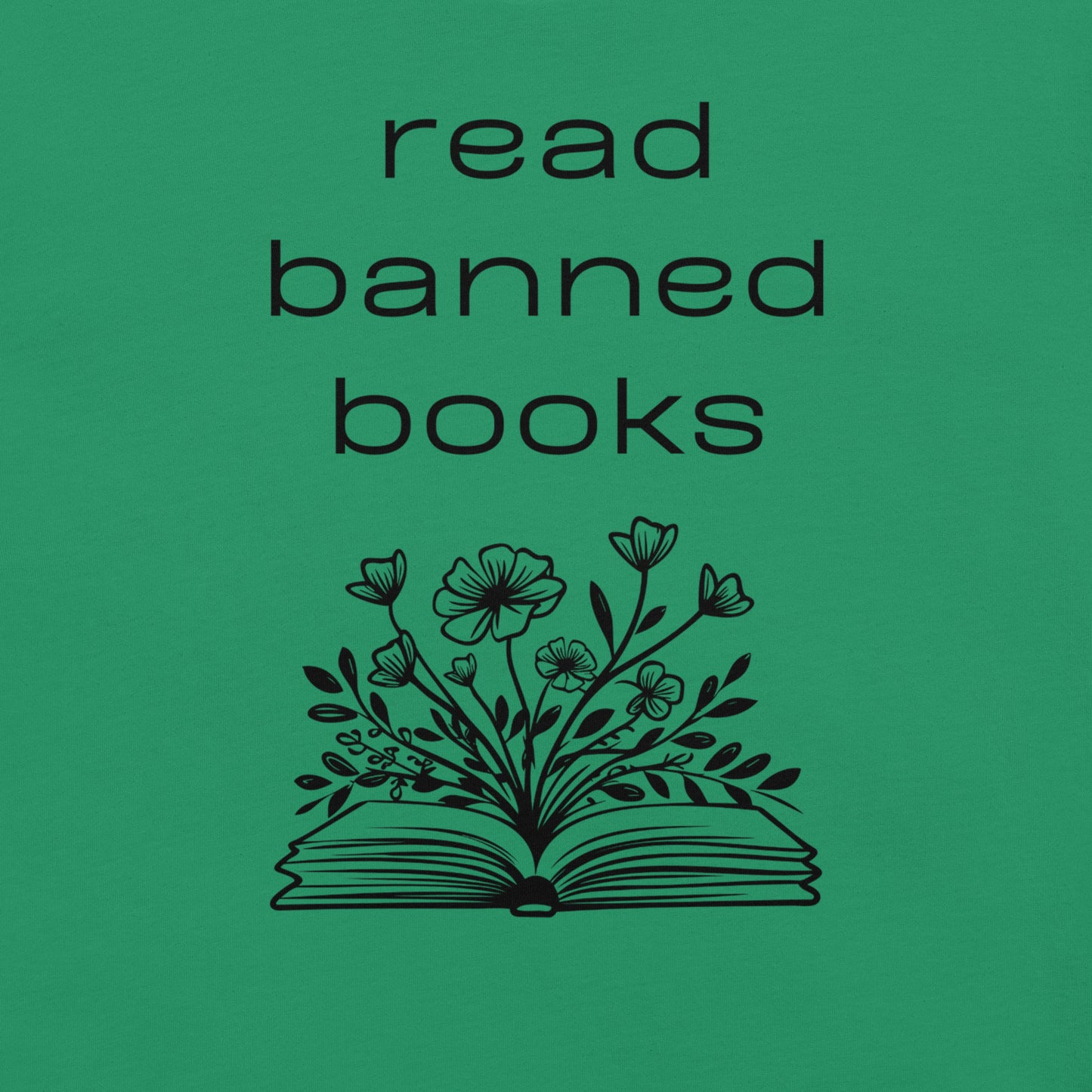 Short Sleeve T-Shirt - Read Banned Books - Book & Floral Design