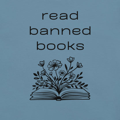 Short Sleeve T-Shirt - Read Banned Books - Book & Floral Design