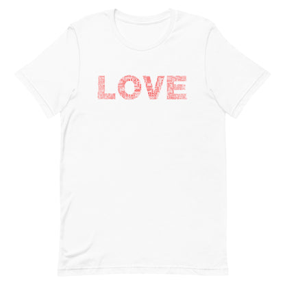 Short Sleeve T-Shirt - Love & Peace - Red on White