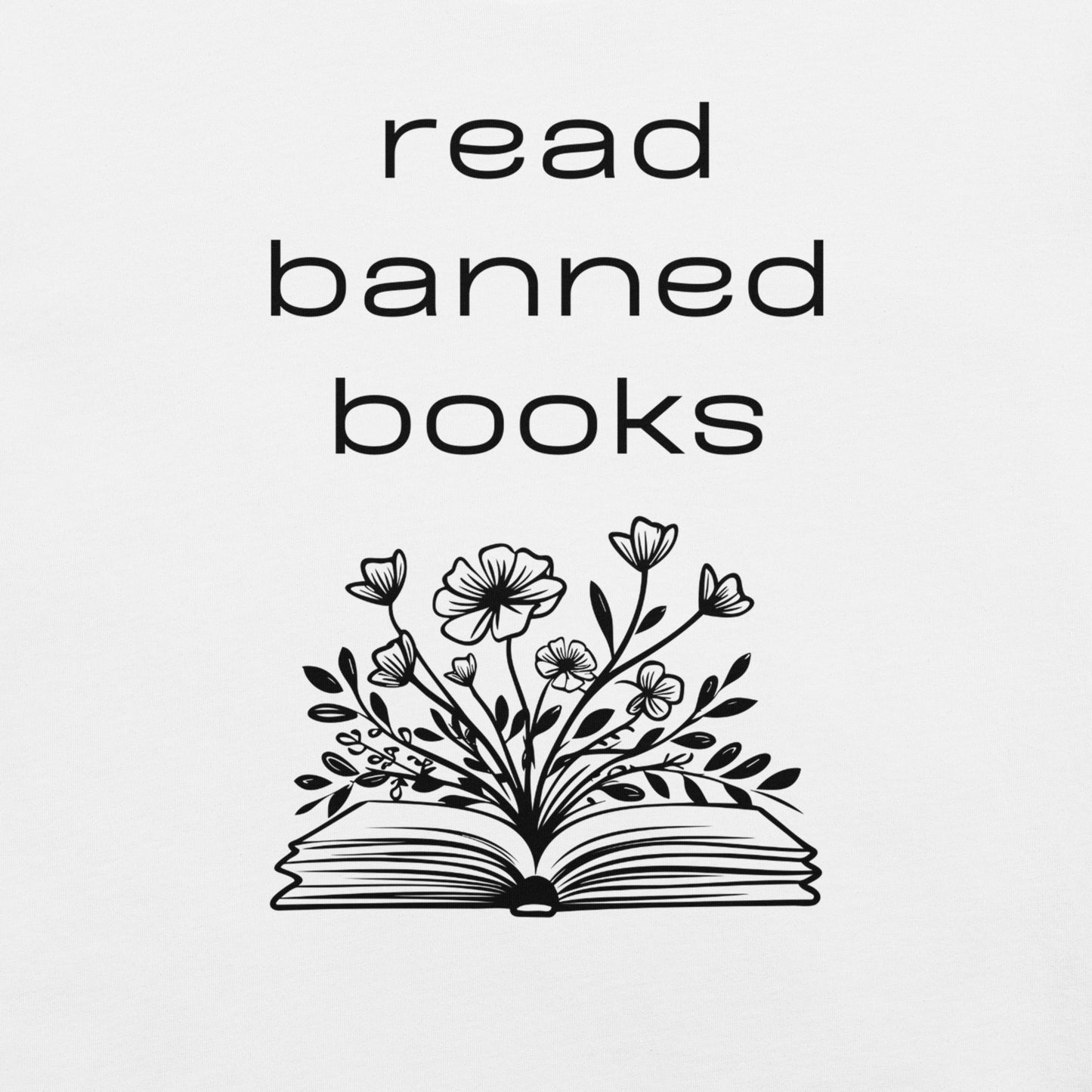 Short Sleeve T-Shirt - Read Banned Books - Book & Floral Design