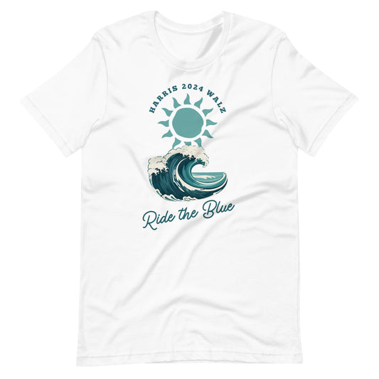 Short Sleeve T-Shirt - Ride the Blue - Blue Design