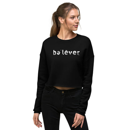 Crop Sweatshirt - believer - White Design