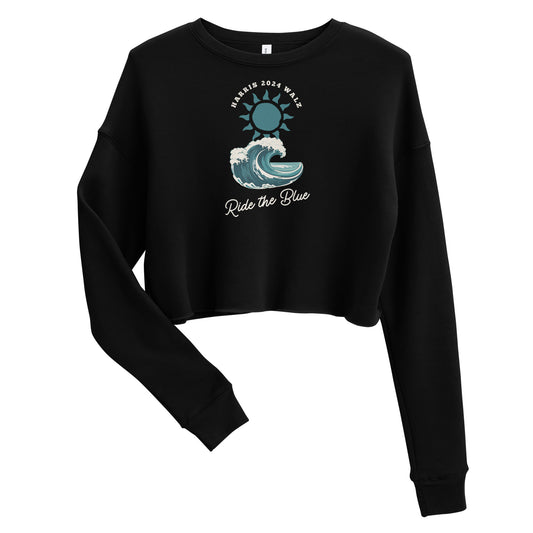 Crop Sweatshirt - Ride the Blue - White Design