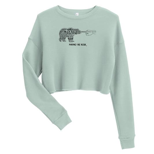 Crop Sweatshirt - Poking the Bear - Black Design