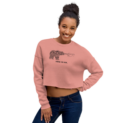 Crop Sweatshirt - Poking the Bear - Black Design