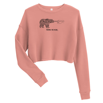 Crop Sweatshirt - Poking the Bear - Black Design