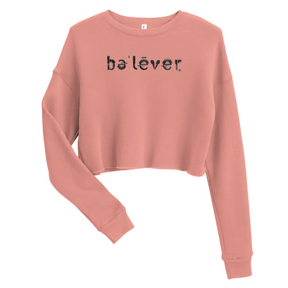 Crop Sweatshirt - believer - Black Design