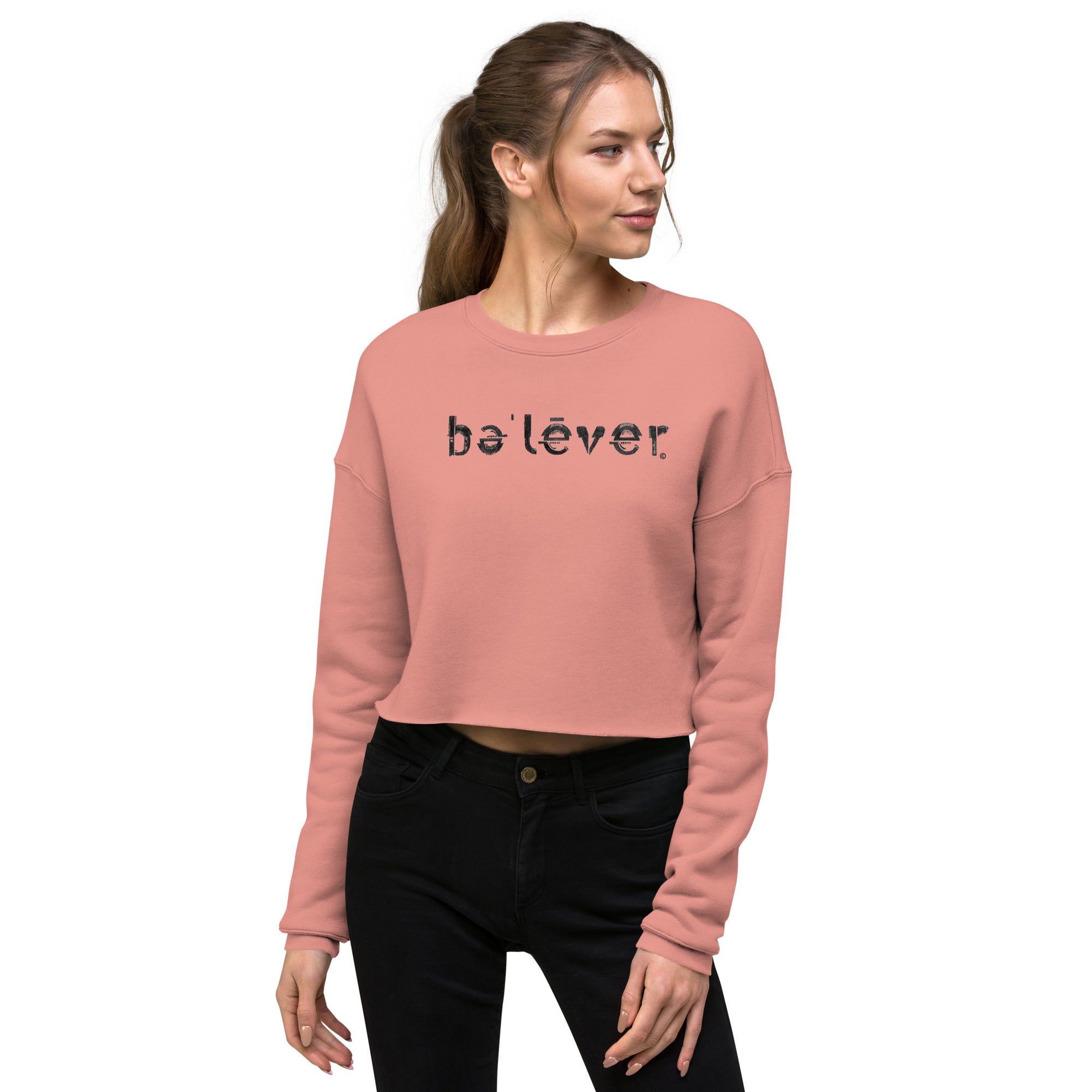 Store Believer-Educator Women's Cropped Fleece Pullover