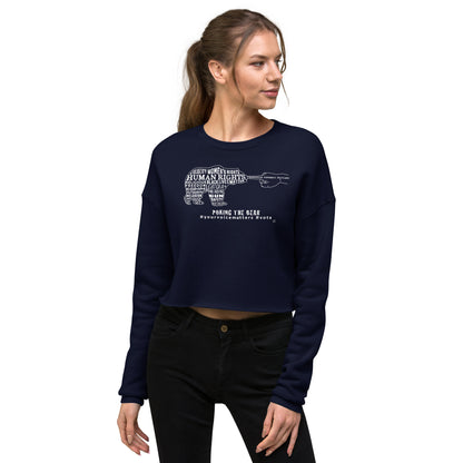 Crop Sweatshirt - Poking the Bear - White Design with Hashtags