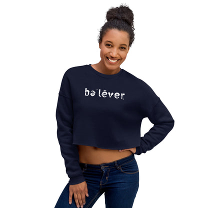 Crop Sweatshirt - believer - White Design