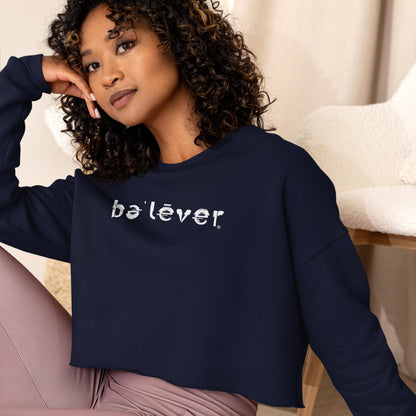 Crop Sweatshirt - believer - White Design