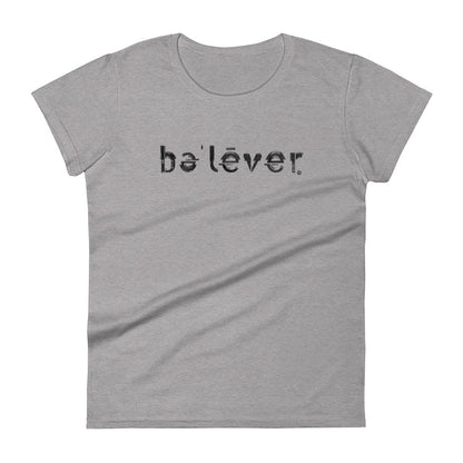 Fashion Fit Fitted T-Shirt - believer - Black Design