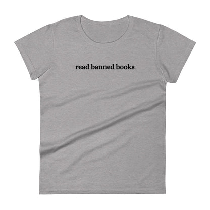 Fashion Fit Fitted T-Shirts - Read Banned Books - Black Design