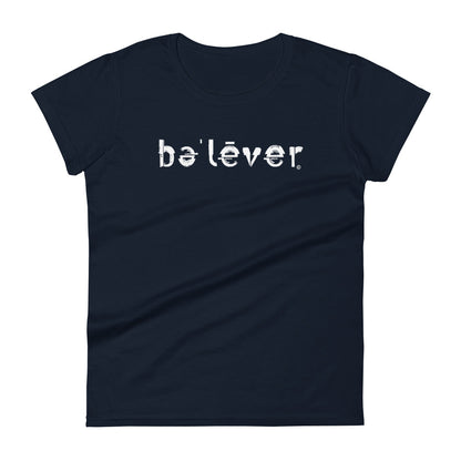 Fashion Fit Fitted T-Shirt - believer - White Design