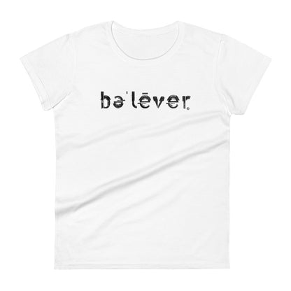 Fashion Fit Fitted T-Shirt - believer - Black Design