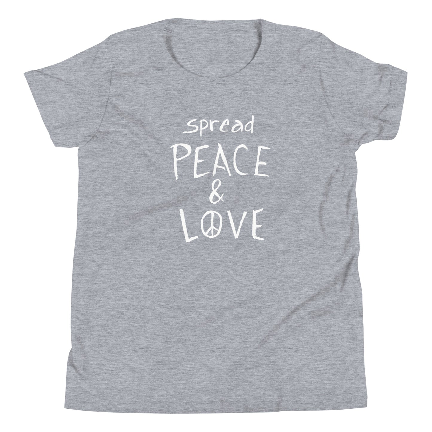 Youth Short Sleeve T-Shirt - Spread Peace & Love - White Design