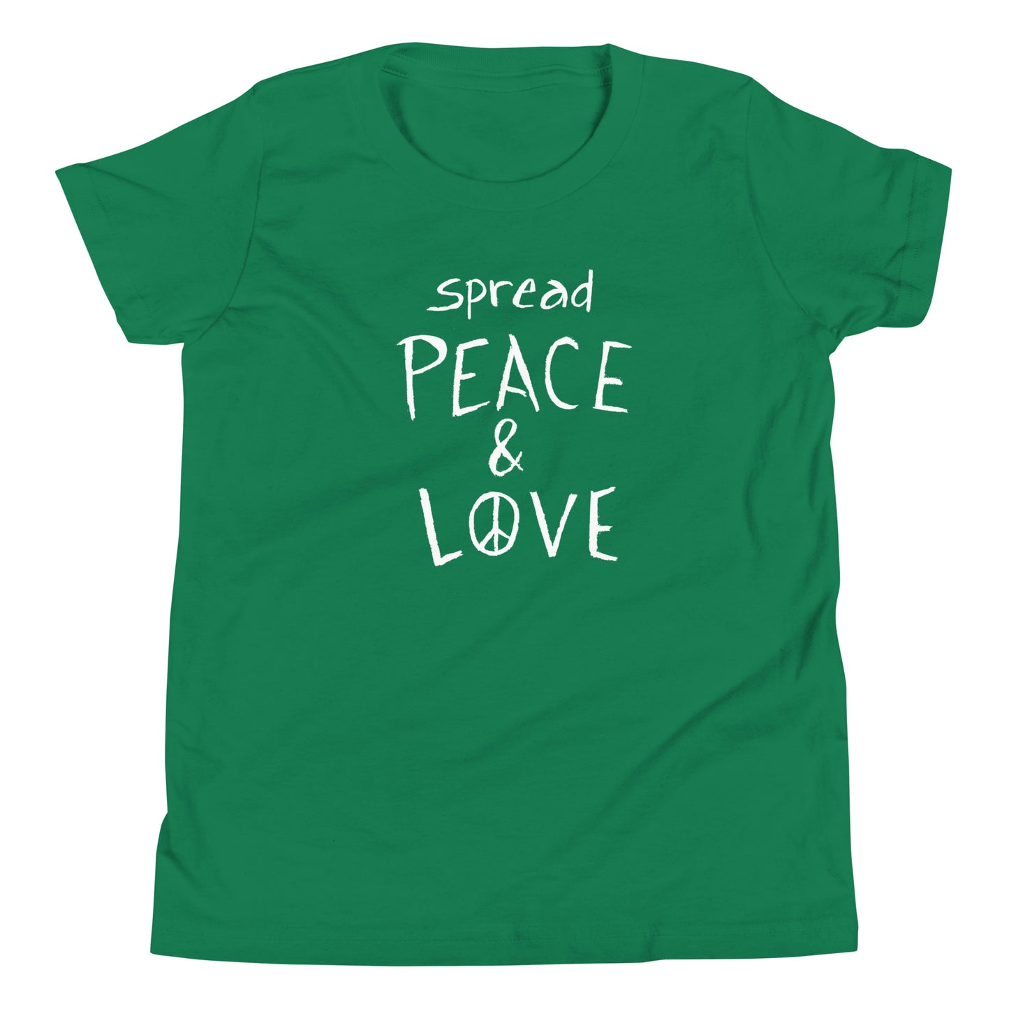 Youth Short Sleeve T-Shirt - Spread Peace & Love - White Design