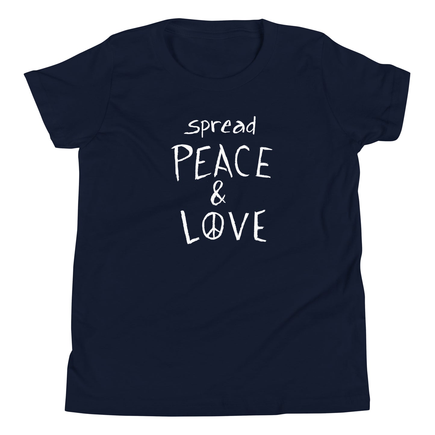 Youth Short Sleeve T-Shirt - Spread Peace & Love - White Design