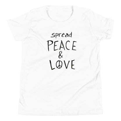 Youth Short Sleeve T-Shirt - Spread Peace & Love - Black Design